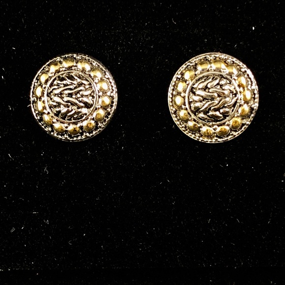 David Yurman Style Gold & Silver Cuff Links - Picture 2 of 2